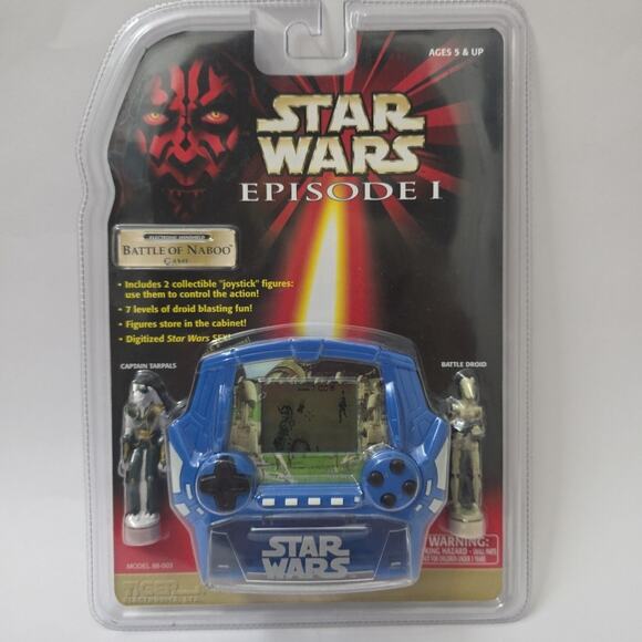 Tiger Other - Star Wars Episode 1 Battle of Naboo Tiger Handheld LCD Game w Figures Sealed